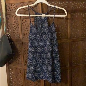 Blue patterned keyhole back tank